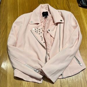 Forever 21 Pink Leather Jacket with Studded Details